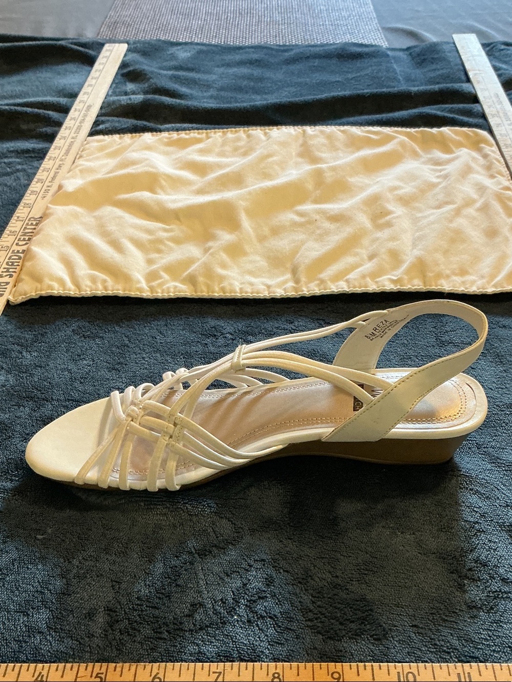 Impo White Multi-Strap Slingback Wedge Sandal